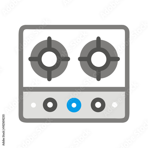 Stove Top Burner Icon Representing Cooktop Equipment and Kitchen Heating Tool