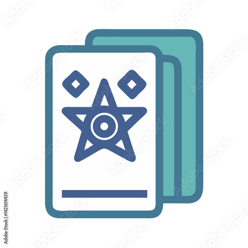 Tarot Cards Icon Representing Divination Practice and Spiritual Forecasting