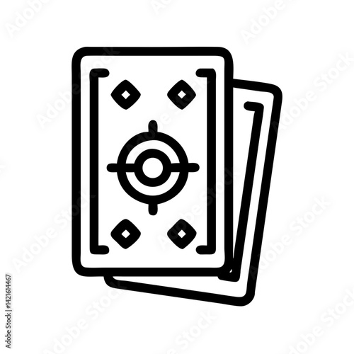 Tarot Cards Icon Representing Divination Practice and Spiritual Forecasting