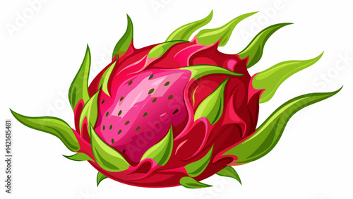 Red Dragon fruit isolated on white background. Red Pitaya Dragon Fruit isolated on white background PNG File. 
