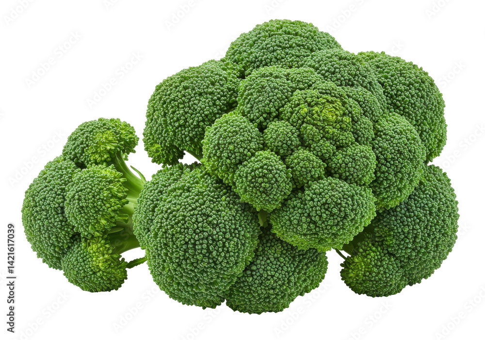 Fresh broccoli head cluster isolated on white background Fresh broccoli head cluster isolated on white background