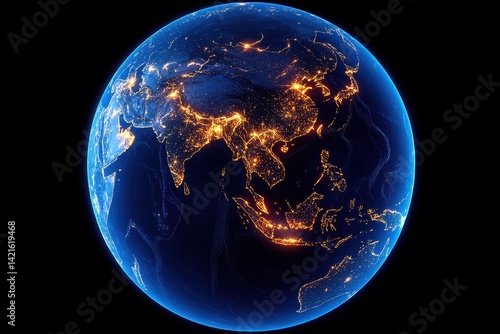 Global nighttime lights, highlighting Asia's urban sprawl