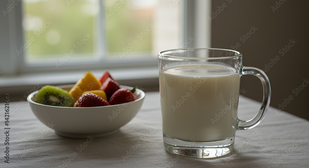 Enjoying Nutritious Snack Milk with Assorted Fruits for a Healthy Lifestyle Enjoying Nutritious Snack Milk with Assorted Fruits for a Healthy Lifestyle