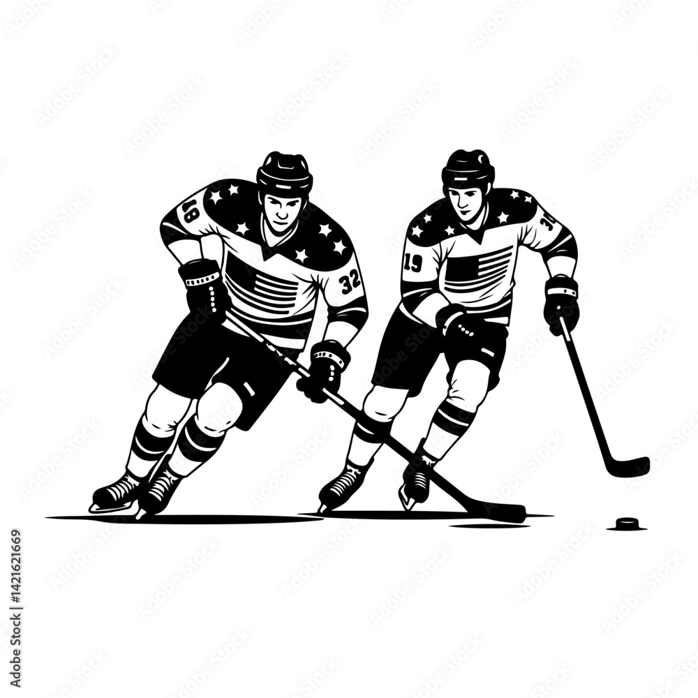 Obraz premium hockey players vector
