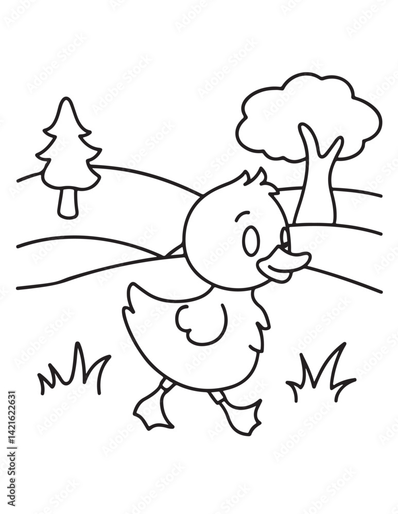 Obraz premium Cute Animal Coloring Pages, Coloring book, Animals, victor, animals line art, illustration, black & white Designs