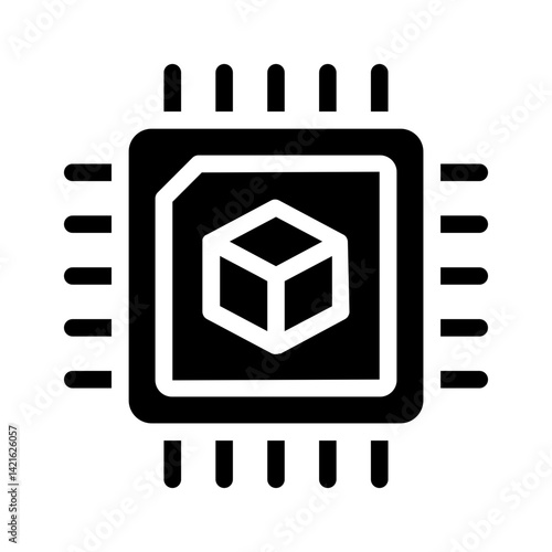 Chip with AR capability - Solid icon
