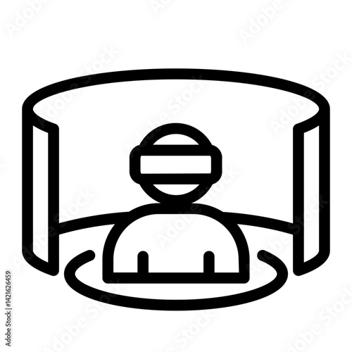 User in VR environment - Line icon