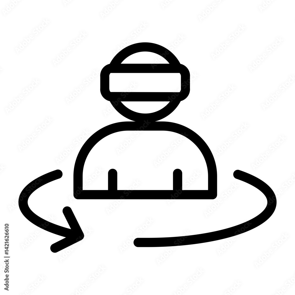 Virtual navigation gesture - Line icon Virtual navigation gesture - Line icon