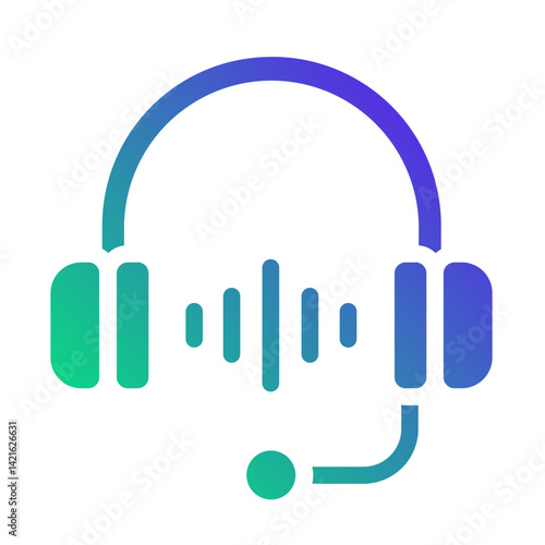 Customer support with VR headset - Flat Gradient icon