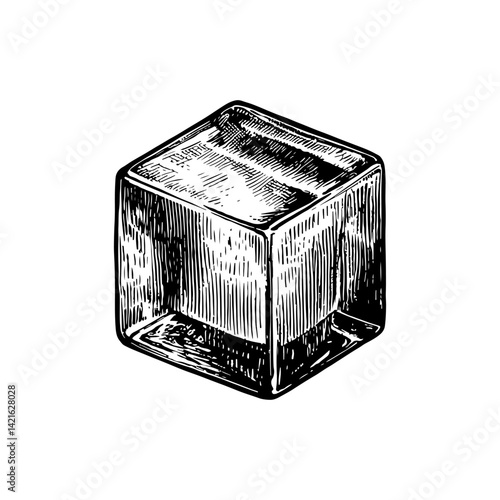 Vector engraving style illustration of a Ice Cube