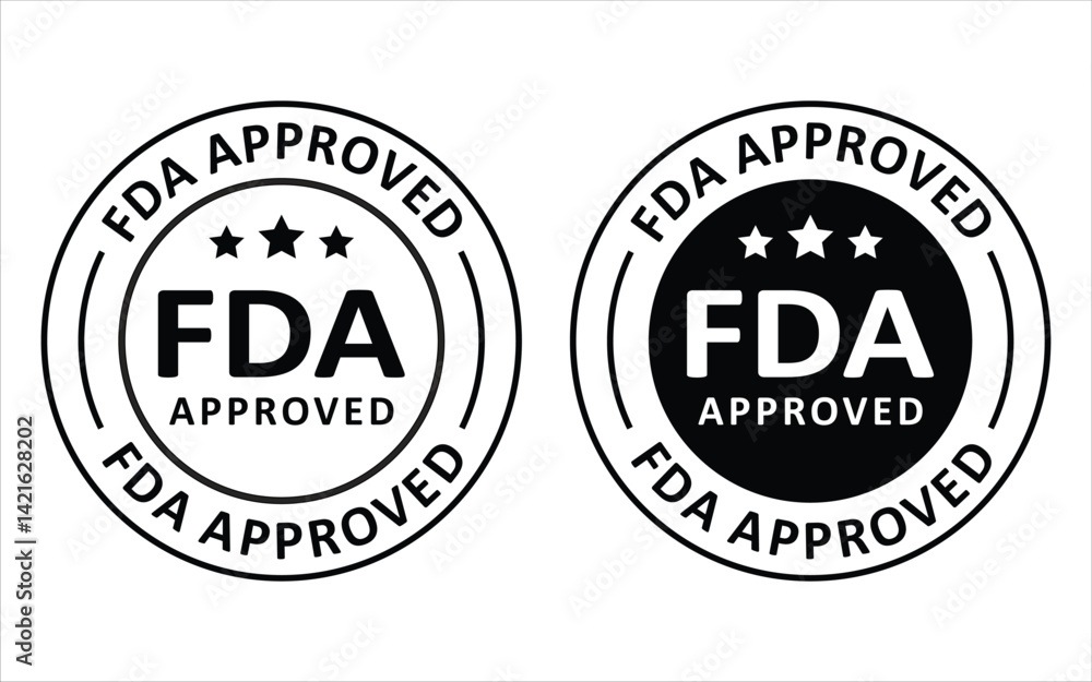 Obraz premium FDA Approved Vector Stamp – Official Certification Seal