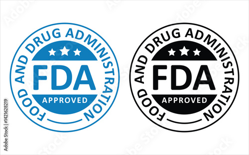 FDA Approved Logo Template Illustration Official Vector Design