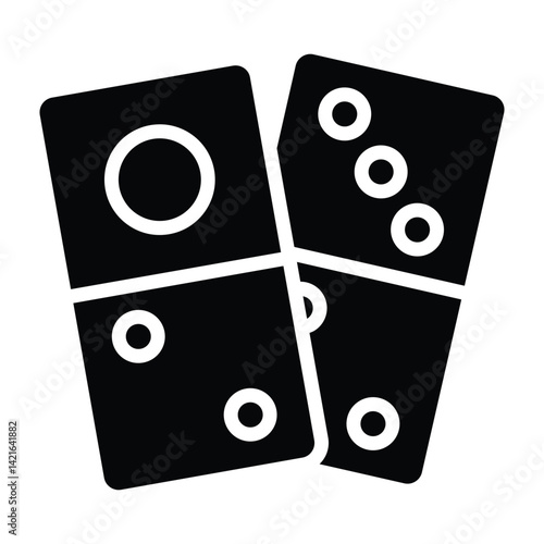Simple Domino glyph icon. The icon can be used for websites, print templates, presentation templates, illustrations, etc