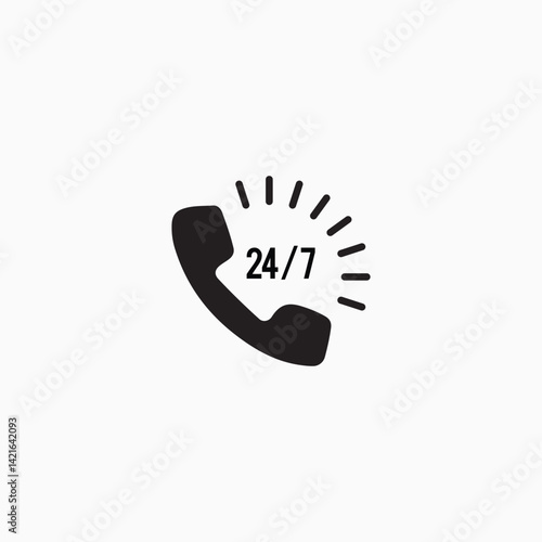 Service 24 icon flat fully editable vector template design trendy
