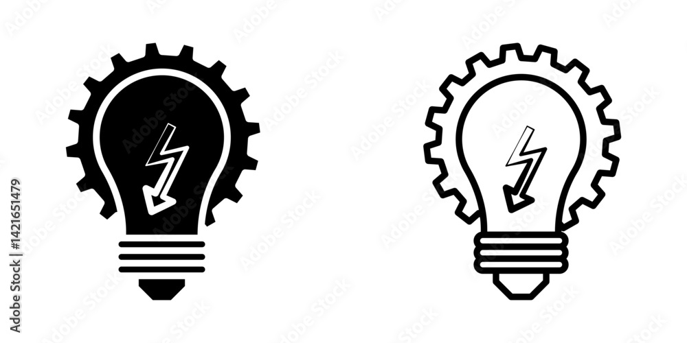 Solution light icon on white background Solution light icon on white background