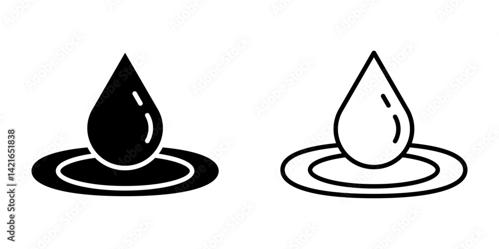 Fototapeta premium Water drop icon on white background