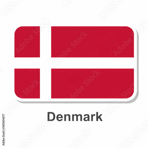 A clear digital illustration of the rectangular flag of Denmark. Below the flag, the word Free Download A clear digital illustration of the rectangular flag of Denmark. Below the flag, the word