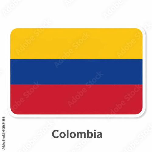 A clear digital illustration of the rectangular flag of Colombia. Below the flag, the word Free Download A clear digital illustration of the rectangular flag of Colombia. Below the flag, the word