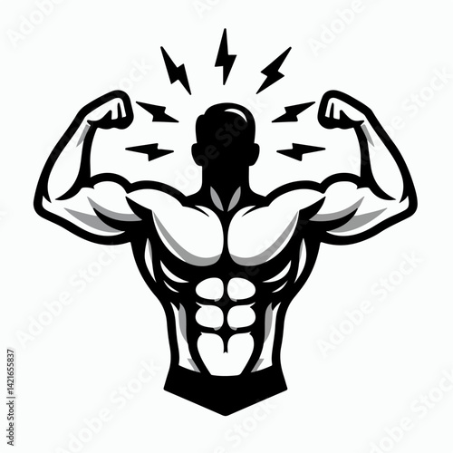 illustration of muscular man