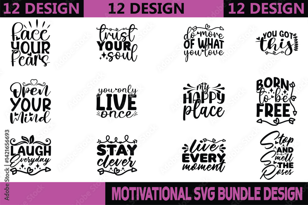 Fototapeta premium MOTIVATIONAL SVG BUNDLE DESIGN