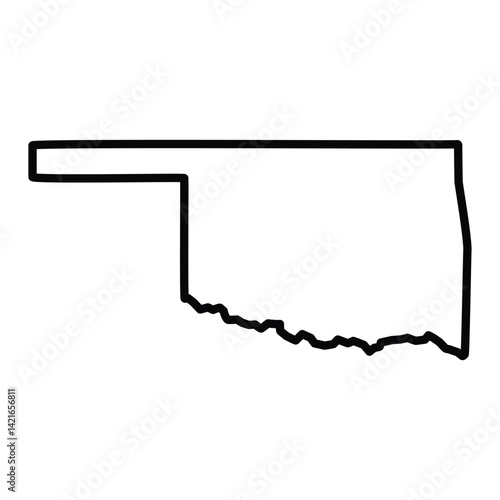 Oklahoma State Outline Vector Map