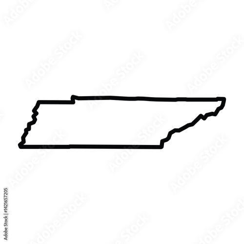 Tennessee State Outline Vector Map