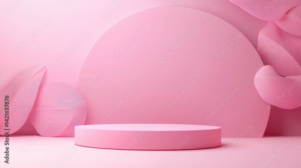 Pastel-Colored Abstract Podium Scene with Geometric Shapes for Product Mockups - 3D Rendering Pastel-Colored Abstract Podium Scene with Geometric Shapes for Product Mockups - 3D Rendering