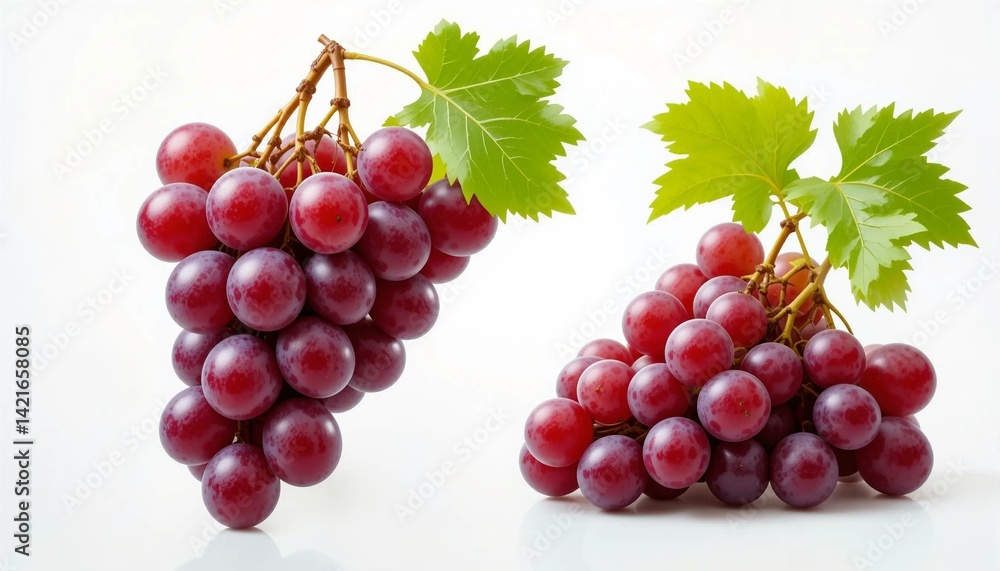 Obraz premium red grapes isolated on white background