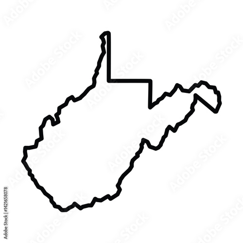 West Virginia State Outline Vector Map