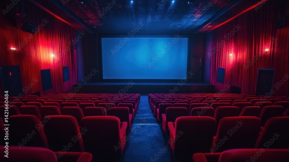Fototapeta premium Empty Movie Theater: A Cinematic Experience Awaits