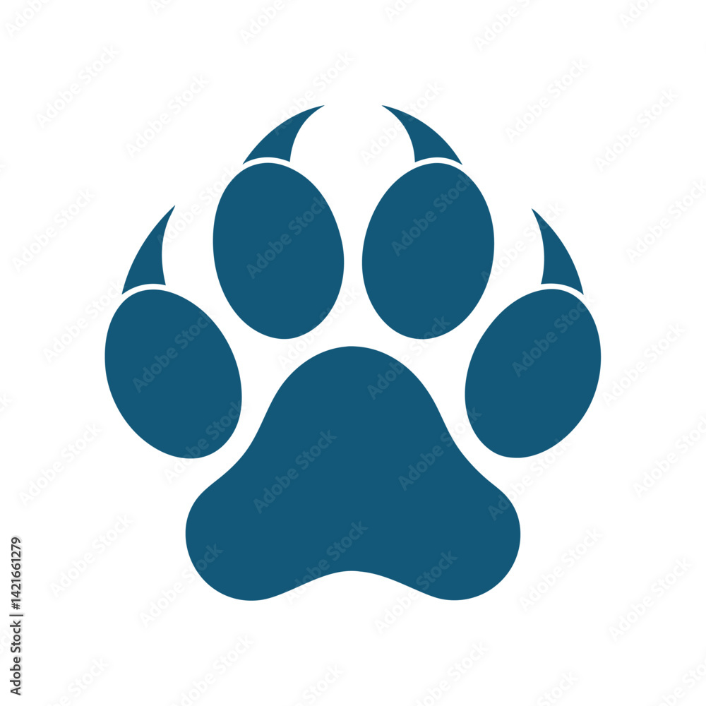 Obraz premium create a dog foot silhouette vector icon desing with a white background