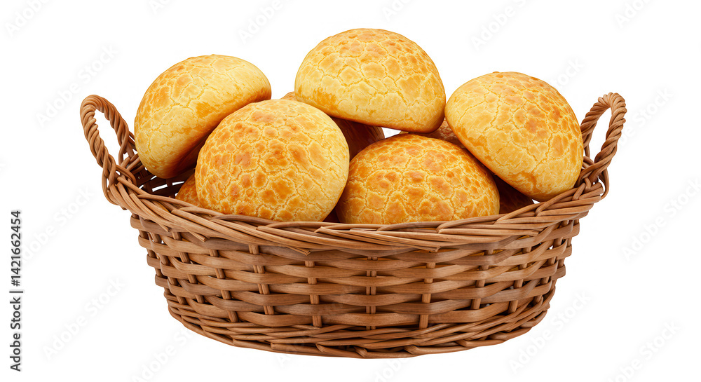 pão de queijo no cesto no fundo transparente pão de queijo no cesto no fundo transparente