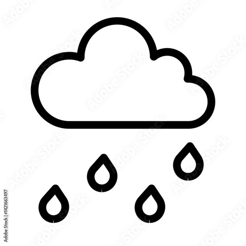 Rain Cloud with Sun Icon