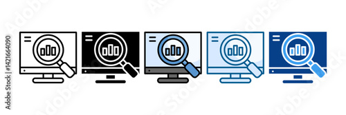 Data Analytics Icon Set Multiple Style Collection