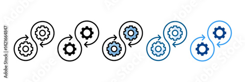 Devops Icon Set Multiple Style Collection