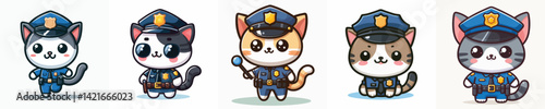 Vector of a cat police officer.