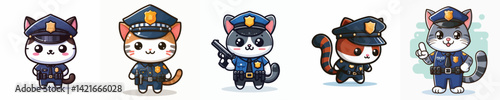 Vector of a cat police officer.