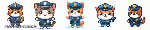 Vector of a cat police officer.
