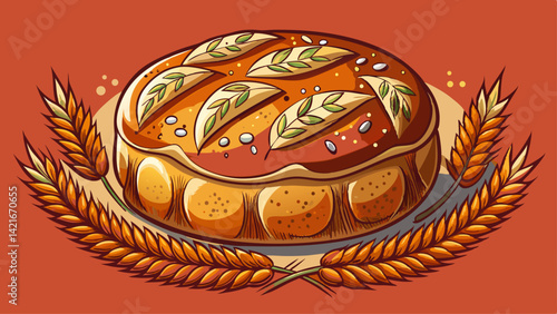 Rustic homemade whole wheat bread Very beautiful