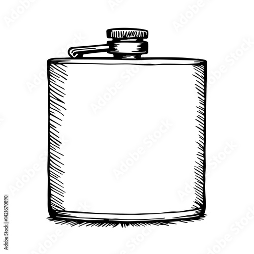 Flask sketch illustration on white background  