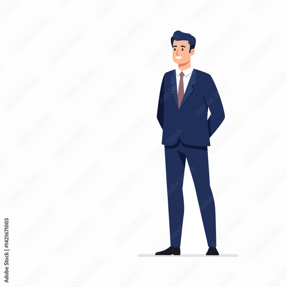 Smiling Businessman Character Illustration Smiling Businessman Character Illustration
