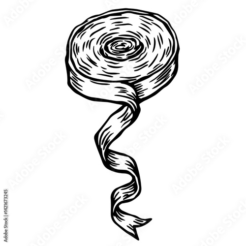Vintage measuring tape illustration on a white background  