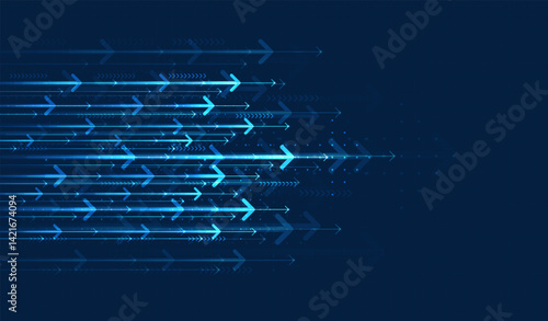Abstract arrow direction. Technology background. High speed. Hi-tech