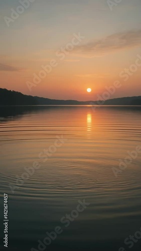 Wallpaper Mural Serene amber lake reflecting gentle dawn ripples Torontodigital.ca
