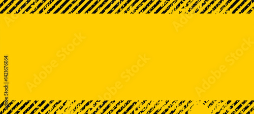 Grunge yellow and black diagonal stripes. Industrial warning background, warn caution, construction, safety