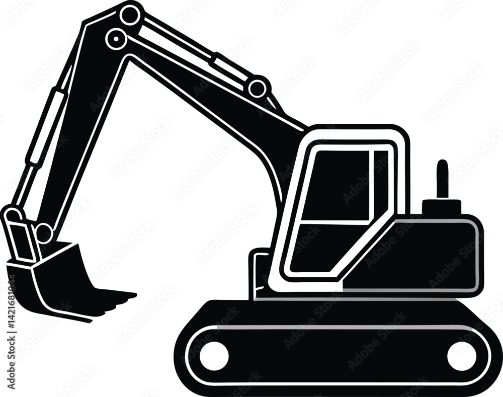 Excavator silhouette vector Excavator silhouette vector