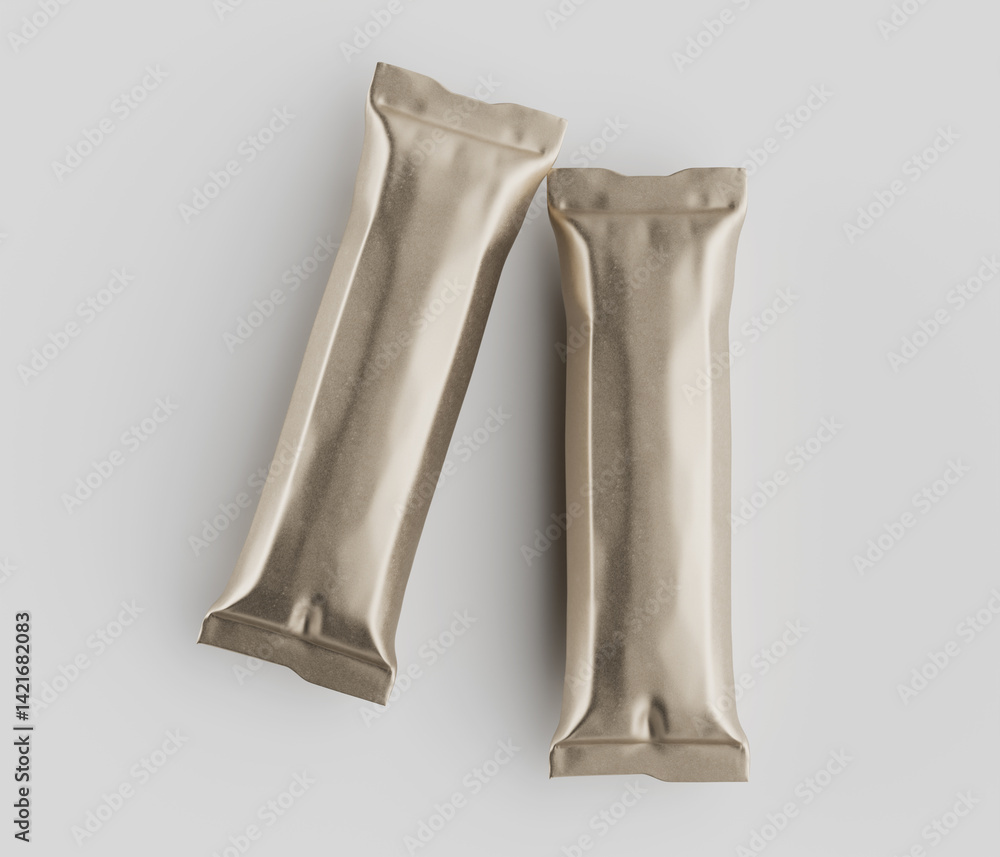 Stick packaging for sugar or salt 3D render illustration Stick packaging for sugar or salt 3D render illustration