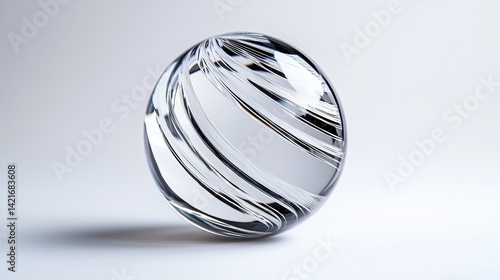glass ball on white background