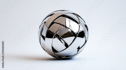 silver ball on white background