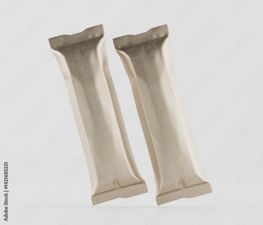 Stick packaging for sugar or salt 3D render illustration Stick packaging for sugar or salt 3D render illustration